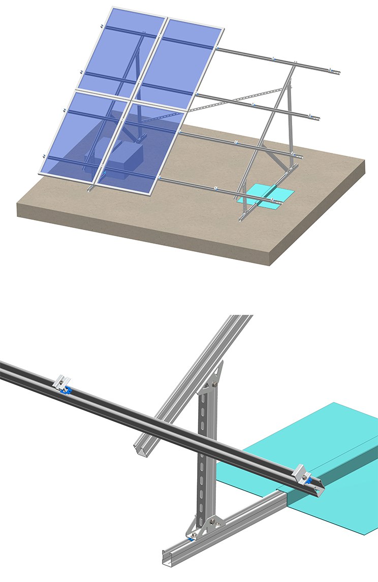 solar flat roof mounting system