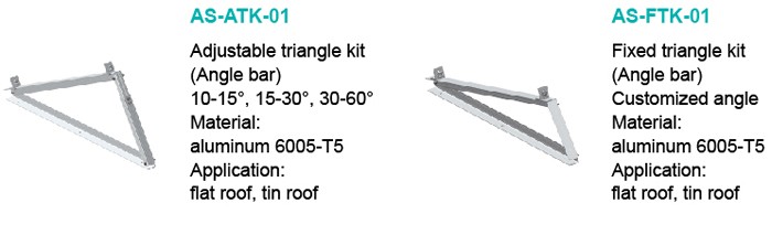 Adjustable triangle solar mounting