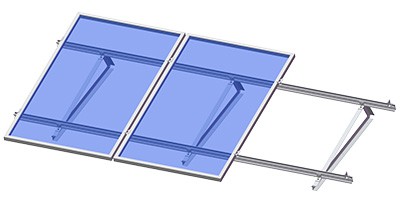 Montagesystem für Solarkollektoren auf Flachdächern