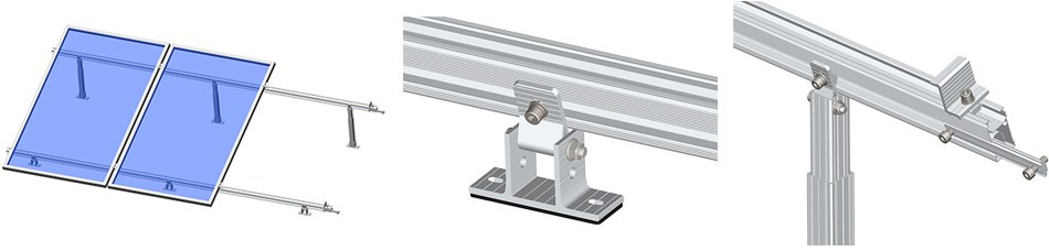 Montagesystem für Solarkollektoren auf Flachdächern