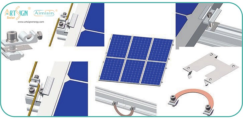 Erdungsklemmen für die Montage von Solarmodulen