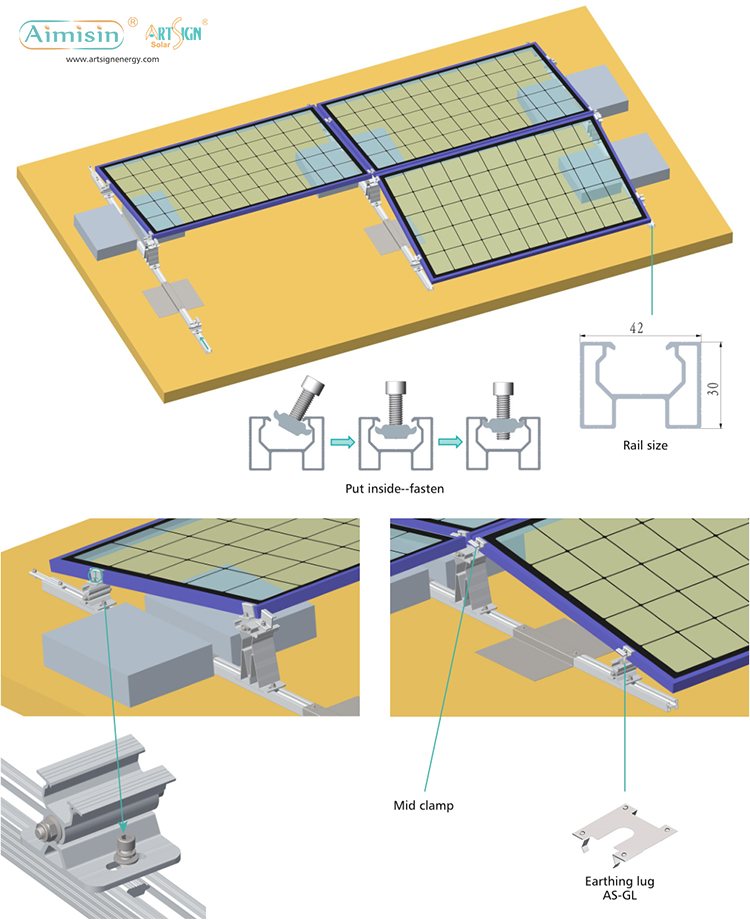 Solar-Montagelösung mit Ballast