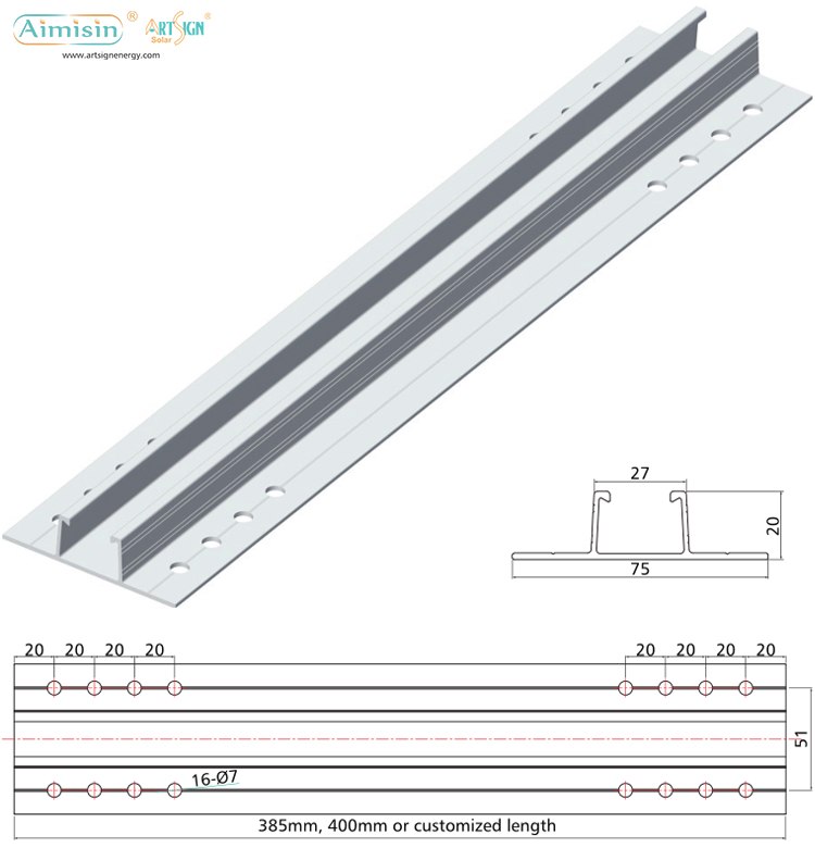 Montageschienen für Solarmodule aus Aluminium