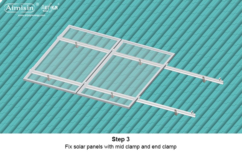 ART SIGN Solar-Montagehalterungen für Schrägziegeldach – Installationsschritt