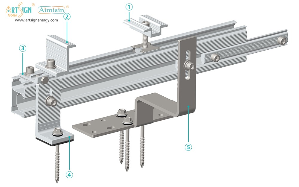 ART SIGN aluminum pv mounting rail AS-DR-01A