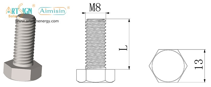 ART SIGN solar aluminum rail T nut