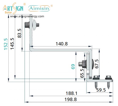 ART SIGN aluminium brackets for solar panels AS-RH-20