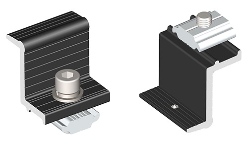 Solar PV mounting end clap with D nut