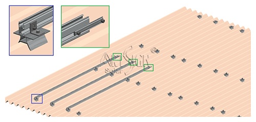 Non penetrating solar roof mount