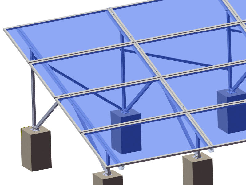 Aluminium solar-panel Boden mount-system - railless 