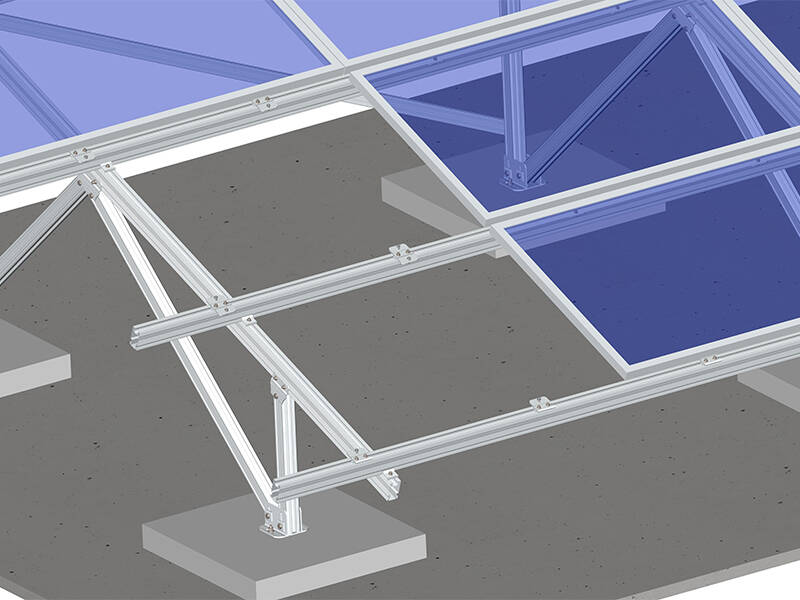 Aluminium solar panels, Boden-Montage-system - Rechteck-Balken 
