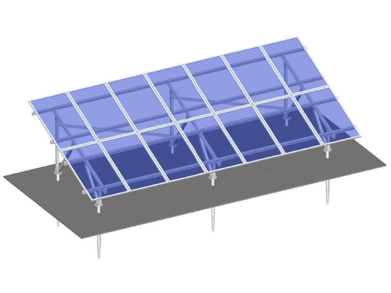 Aluminium solar panels, Boden-Montage-system - Rechteck-Balken 