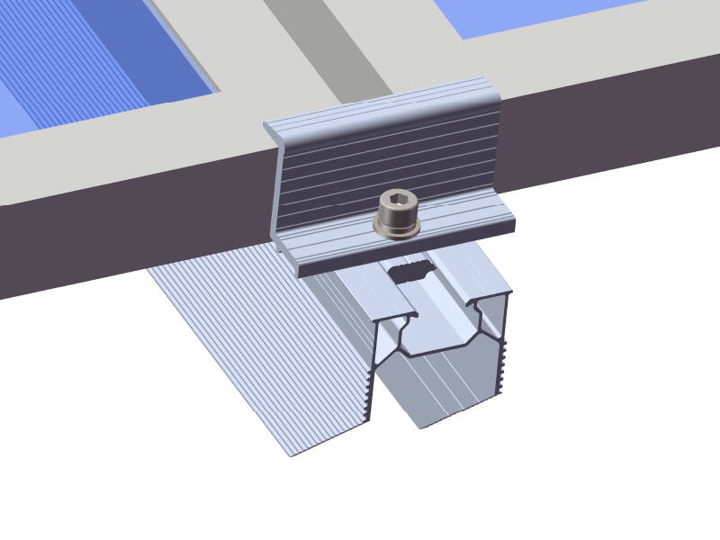 Aluminium solar-panel Boden mount-system - railless 