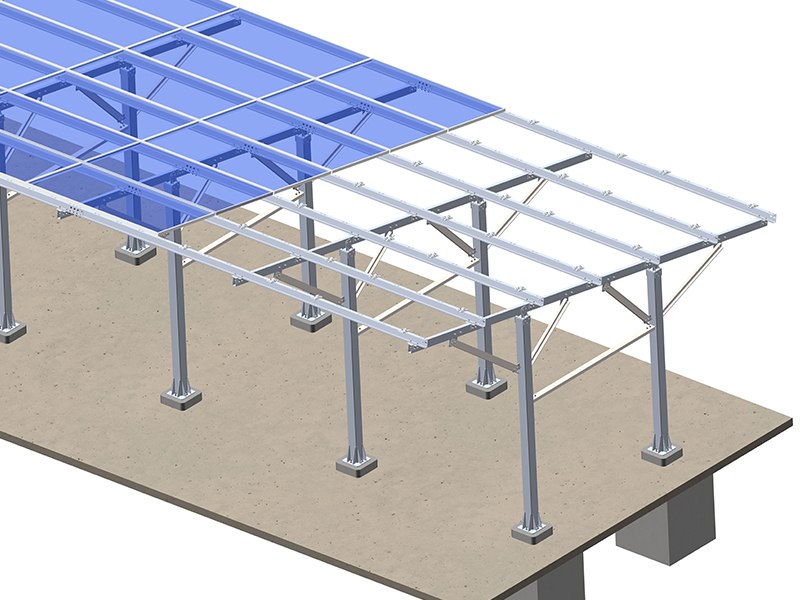 DIY Wohngebäude PV-Solarmodul-Carport-Kit Parkstrukturen - Doppelpfostenlösung 