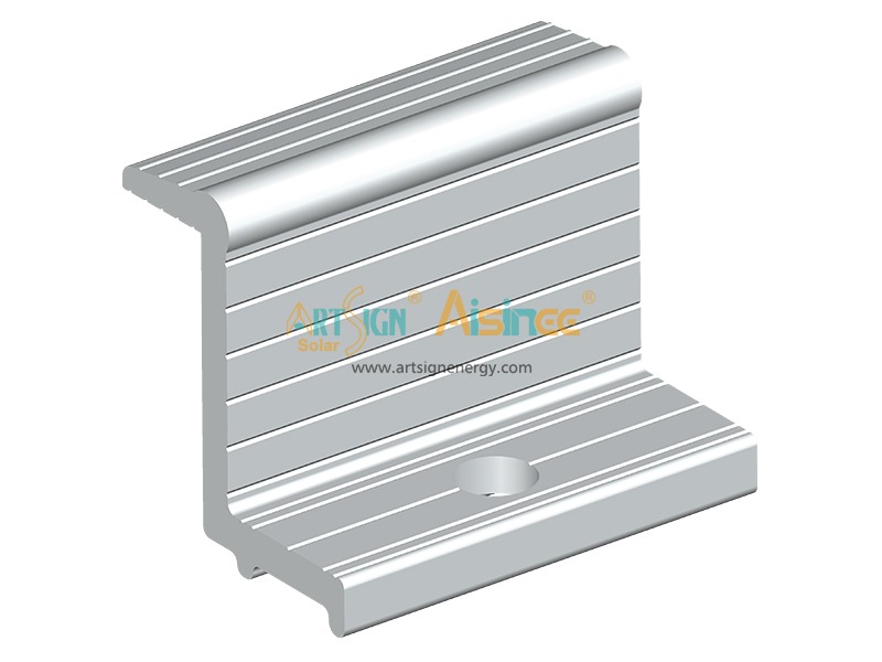 Eloxierte, stranggepresste Aluminiumprofil-Endklemmen für Solarschienen zur Montage von Solarmodulen