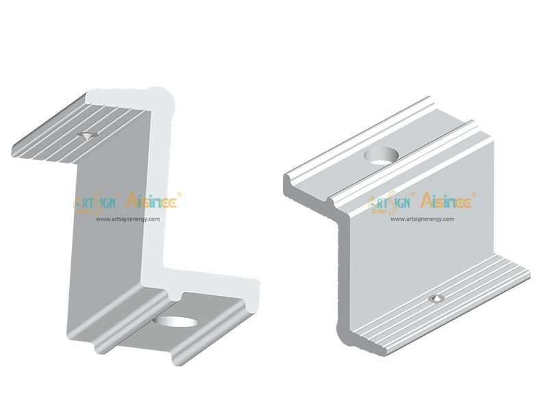 Eloxierte, stranggepresste Aluminiumprofil-Endklemmen für Solarschienen zur Montage von Solarmodulen