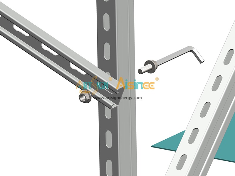 Serie T-Module zur Bodenmontage aus feuerverzinktem Stahl - Querschnitt C41×52