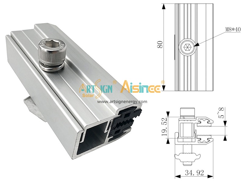 Extrudierte Aluminiumklemme für rahmenlose Dünnschicht-Solarmodule | Art Sign