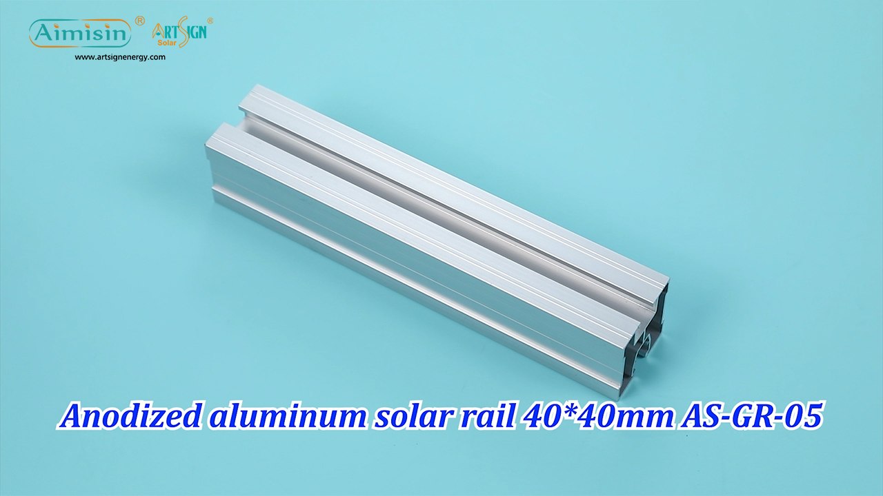 Stranggepresstes Aluminium-Solarschienenprofil 40x40mm AS-GR-05
