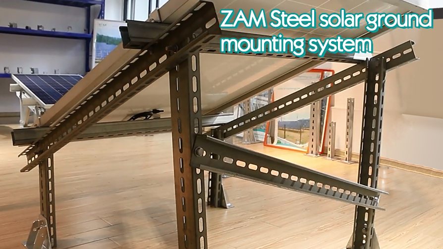 Solar-Bodenmontagesystem aus ZAM-Stahl
