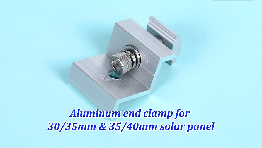 Aluminium-Endklemme für Solarmodule mit einer Dicke von 30/35 und 35/40 mm